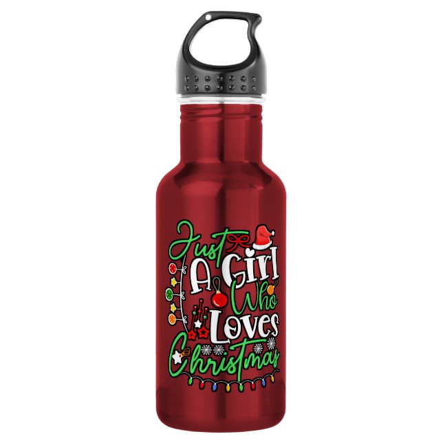 Botella De Agua Sólo Una Chica Que Ama La Navidad (Anverso)