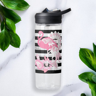 Botella De Agua Sólo Vibes Flamingo - Flamingo rosa de banda negra