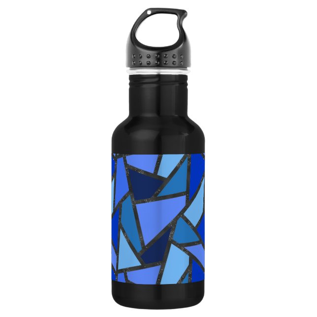Botella De Agua Sombras de vidrio manchado azul (Anverso)