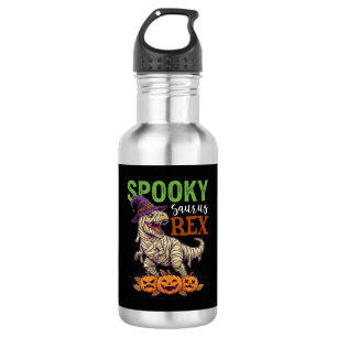 Botella De Agua Sombrero de bruja de dinosaurio mummy Spooky Sauru