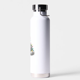 Botella De Agua Sombrero de Santa con luces de Navidad Perro Spitz