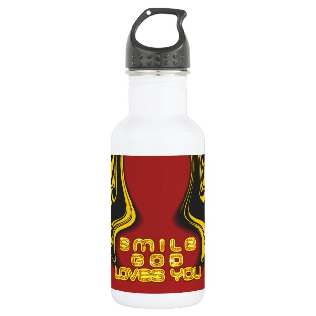 Botella De Agua Sonríe Dios te ama bella cita de texto asombroso (Anverso)