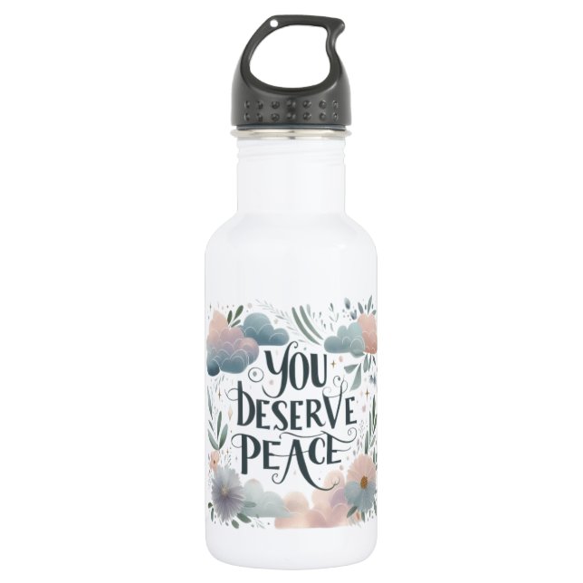 Botella De Agua Soothing Self-Care Quote Calm Pastel Aesthetics (Anverso)