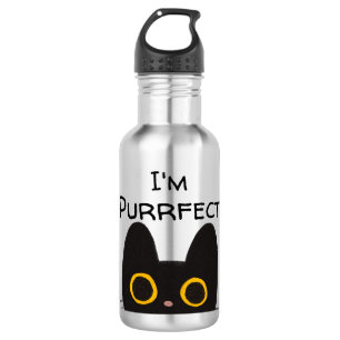 Botella De Agua Soy Gato Negro Lindo Purrfecto