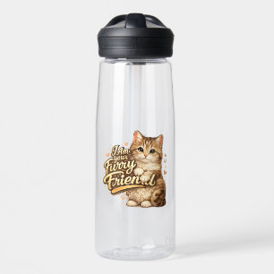 Botella De Agua Soy tu amigo peludo diseño de gato