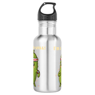 Botella De Agua ¡Soy un Fit-Dill! Diseño divertido de pepino de fi