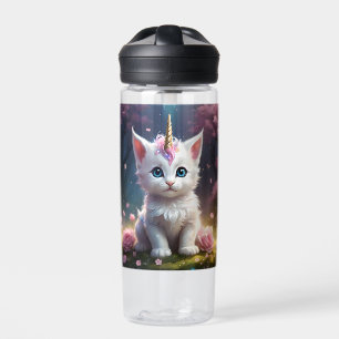Botella De Agua "Sparkle Paws: El encantador gatito unicornio"