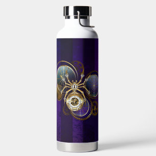 Botella De Agua Spider Steampunk sobre fondo morado
