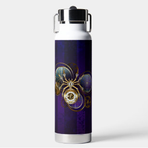Botella De Agua Spider Steampunk sobre fondo morado