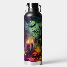 BOTELLA DE AGUA SPOOKY  HALLOWEEN SKULL CANDLES BATS & SPIDERS