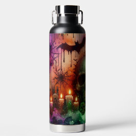 BOTELLA DE AGUA SPOOKY  HALLOWEEN SKULL CANDLES BATS & SPIDERS