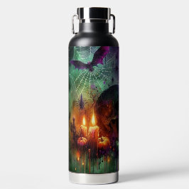 BOTELLA DE AGUA SPOOKY  HALLOWEEN SKULL CANDLES BATS & SPIDERS