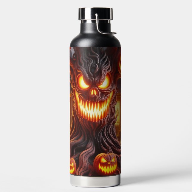 BOTELLA DE AGUA SPOOKY SCARY HALLOWEEN TREE WITH ORANGE PUMPKINS (Izquierda)