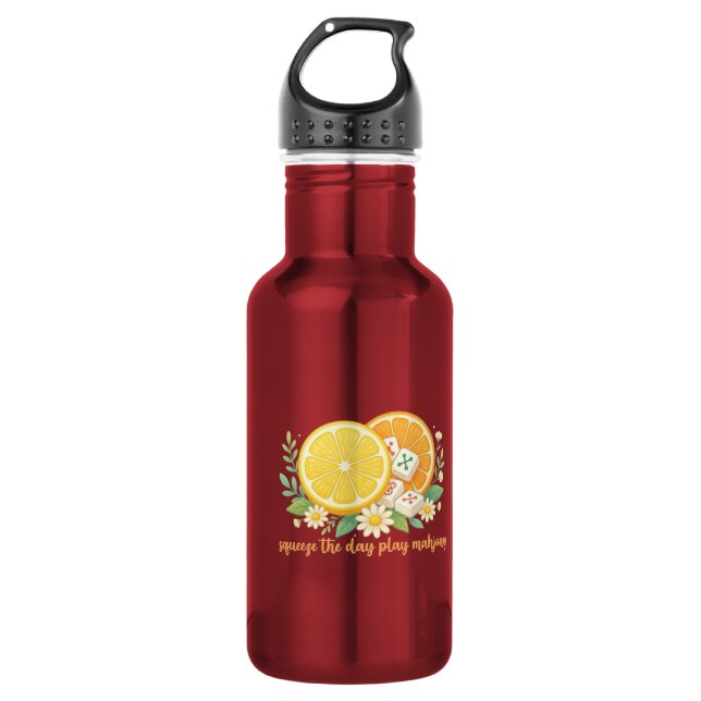 Botella De Agua Squeeze The Day Play Mahjong Citrus (Anverso)