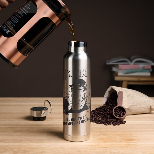 Botella De Agua Sr. Fixit: Después de esta cerveza (Café)