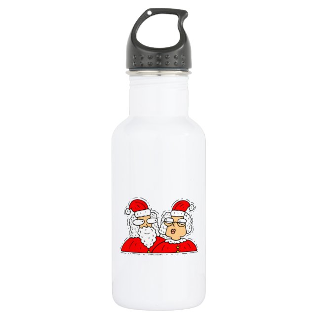 Botella De Agua Sr. y señora Papá Noel (Anverso)