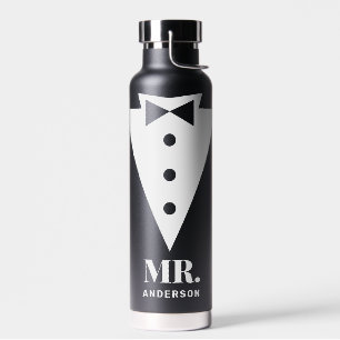 Botella De Agua Sr. y Sra. Boda Classic Black