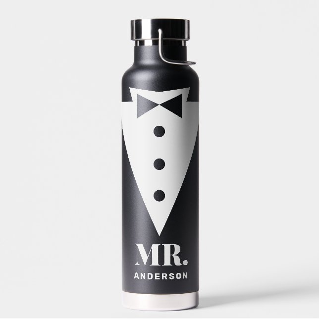 Botella De Agua Sr. y Sra. Boda Classic Black (Izquierdo)