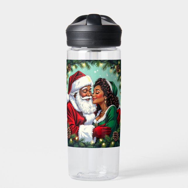 Botella De Agua Sr y Sra Claus Dulce Navidad  (Delante)