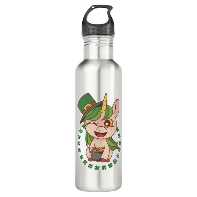 Botella De Agua St Patrick Unicorn (Anverso)