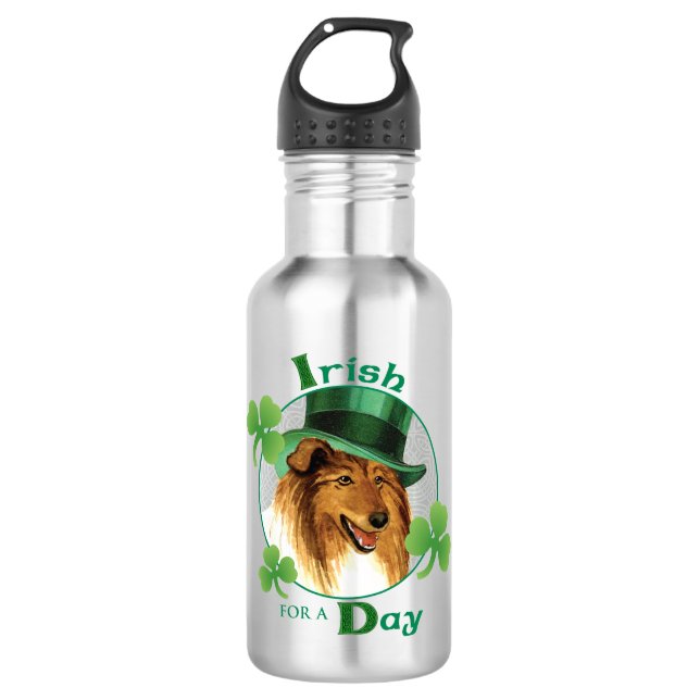 Botella De Agua St. Patrick's Day Collie (Anverso)