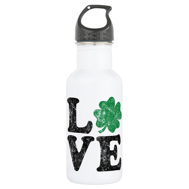 Botella De Agua St Patrick's Day LOVE Shamrock Irish (Anverso)