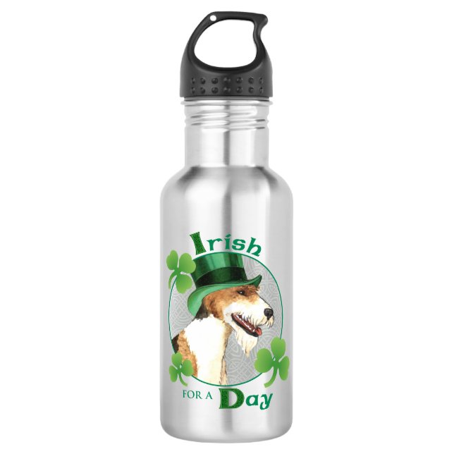 Botella De Agua St. Patrick's Day Wire Fox Terrier (Anverso)