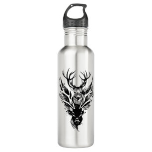 Botella De Agua Stag Deer Wild Animal Nature Ilustracion Art Tatt