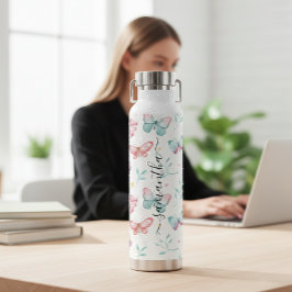 Botella De Agua stainless steel water bottle with butterflies