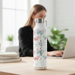 Botella De Agua stainless steel water bottle with butterflies