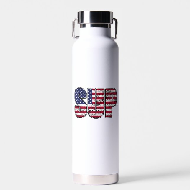 Botella De Agua Standup Paddling SUP Bandera Americana (Delantero)
