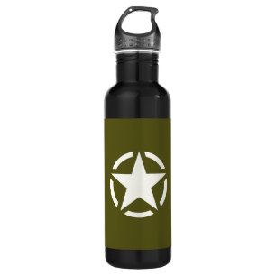 Botella De Agua Star Stencil Vintage Khaki Green