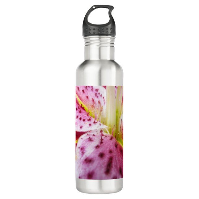 Botella De Agua Stargazer Lily Bright Magenta Floral (Anverso)