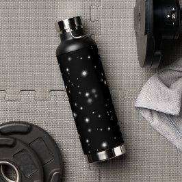 Botella De Agua Starlight Sparkles Black and White Stars