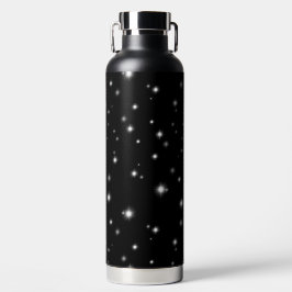 Botella De Agua Starlight Sparkles Black and White Stars