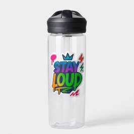Botella De Agua Stay Loud Graffiti Neon Artwork