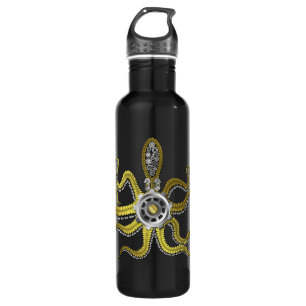 Botella De Agua Steampunk Gears Octopus Kraken