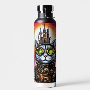 Botella De Agua Steampunk Space Cat I