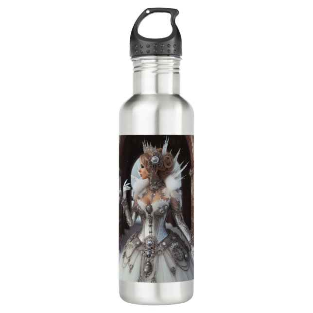 Botella De Agua Steampunk Victorian Industrial Winter Queen (Anverso)