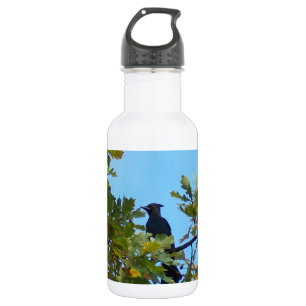 Botella De Agua Steller Jay en roble