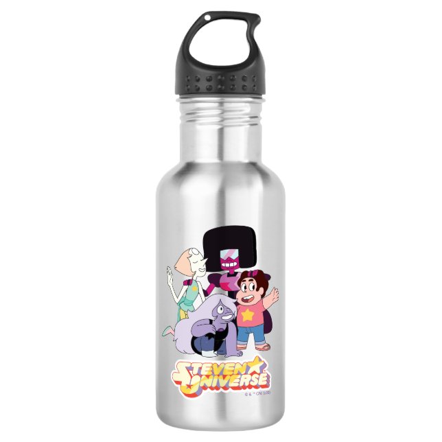 Botella De Agua Steven Universe | Crystal Gem Group Huddle (Anverso)