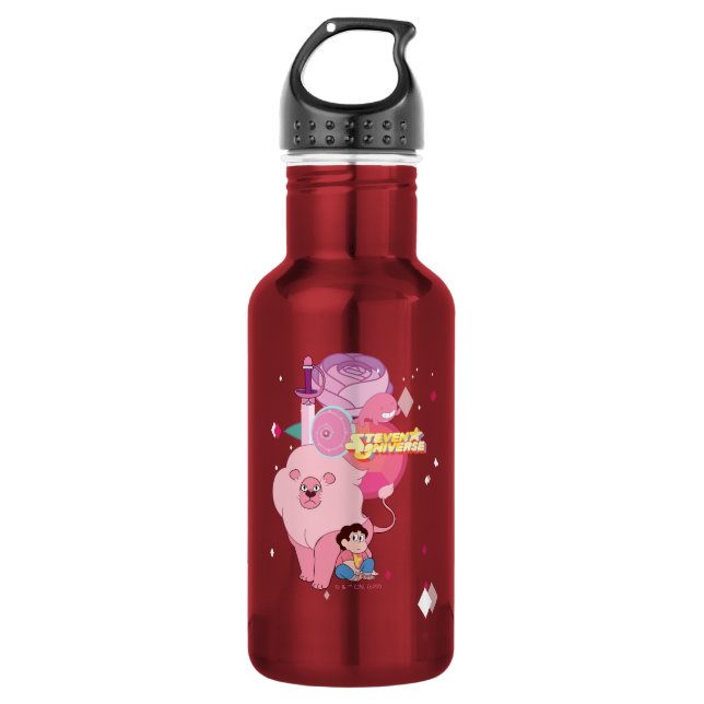Botella De Agua Steven Universe | Legado Rosa Quartz (Anverso)