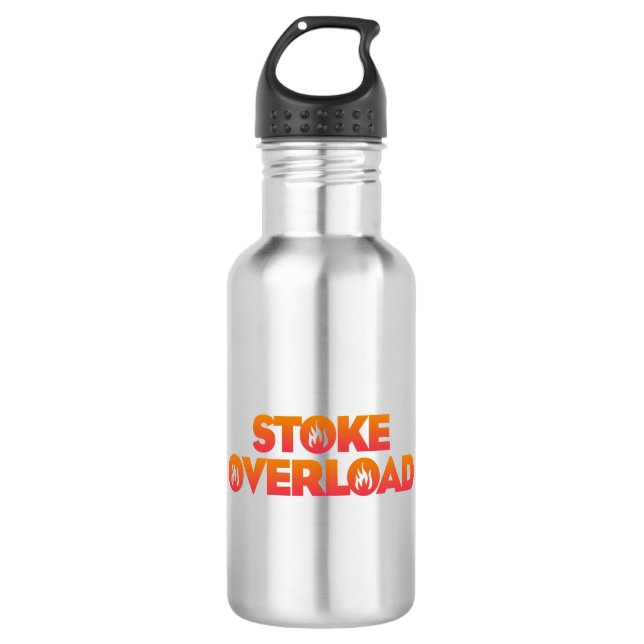 Botella De Agua Stoke Overload Flames (Anverso)
