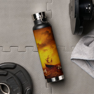 Botella De Agua Stormy Sea Nature Vintage Bella Artes Monogramado