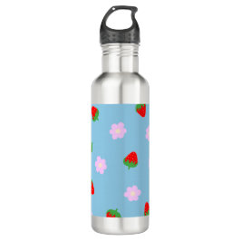 Botella De Agua Strawberries & Flowers