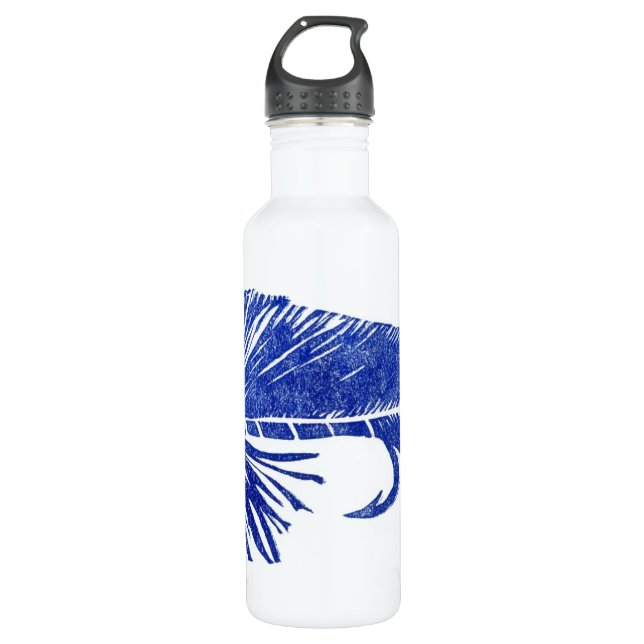 Botella de agua Streamer "Blue on White Matuka" (Anverso)