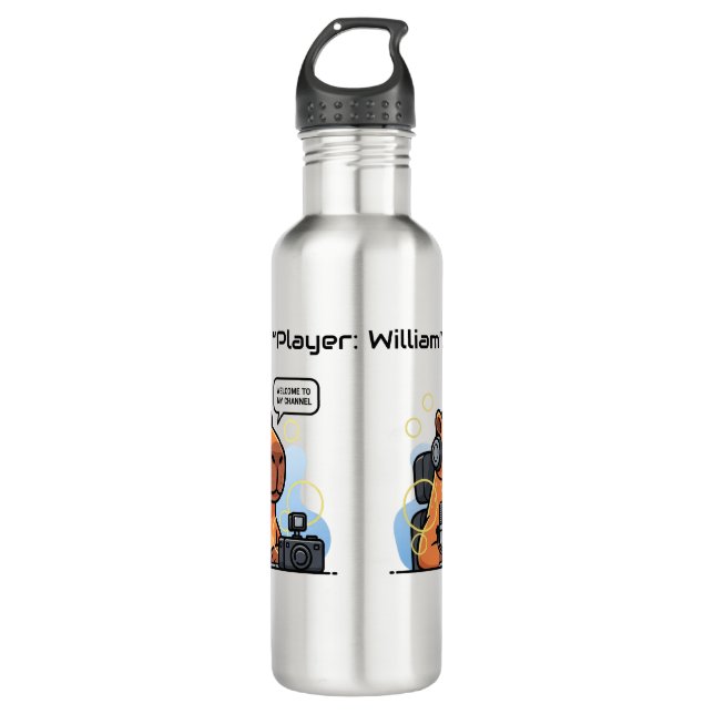 Botella De Agua Streamer Capybara Water Bottle – Personalized Game (Anverso)