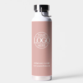 Botella De Agua Stylish Minimal Dusty Rose Company Business Logo
