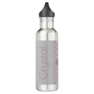 Botella De Agua Su nombre Rosa Quartz Personalizado Crystal