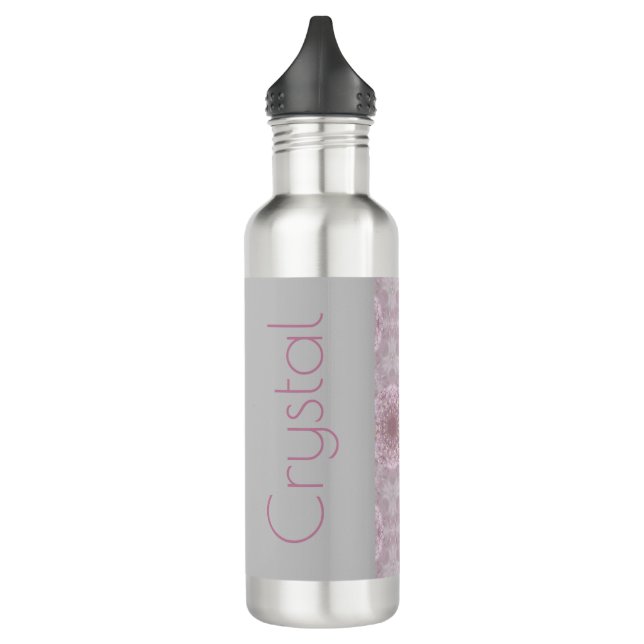 Botella De Agua Su nombre Rosa Quartz Personalizado Crystal (Izquierda)